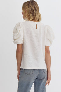 Textured Button Back Top