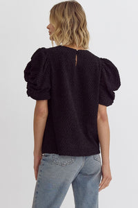 Textured Button Back Top