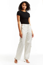 Load image into Gallery viewer, Wide Leg Satin Cargo Pant
