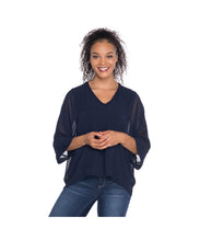 Load image into Gallery viewer, Chiffon Overlay V-Neck Top
