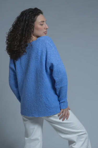 V-NECK SCRAMBLE STITCH SWEATER