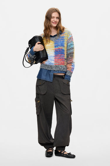 Long Sleeves Novelty Print Sweater