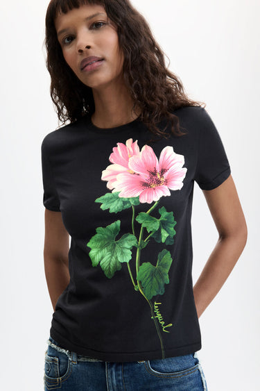 Short Sleeve Flower Graphic Tee