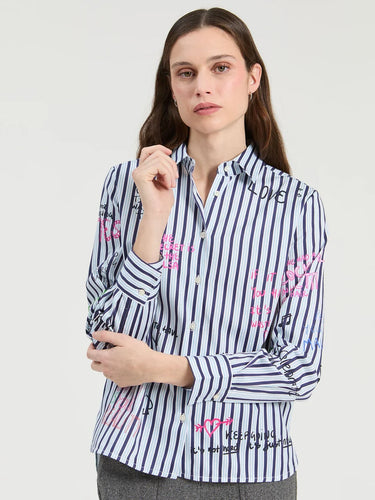 Ferris Wheel Print Stripe Shirt