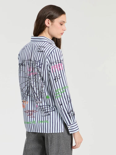 Ferris Wheel Print Stripe Shirt