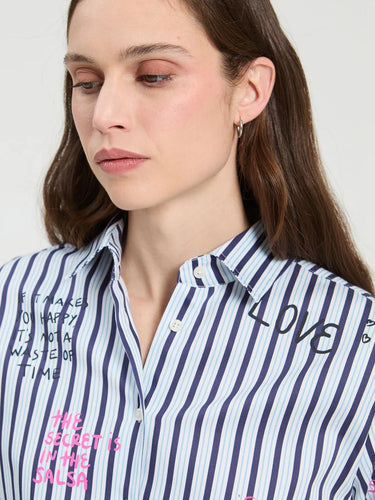 Ferris Wheel Print Stripe Shirt