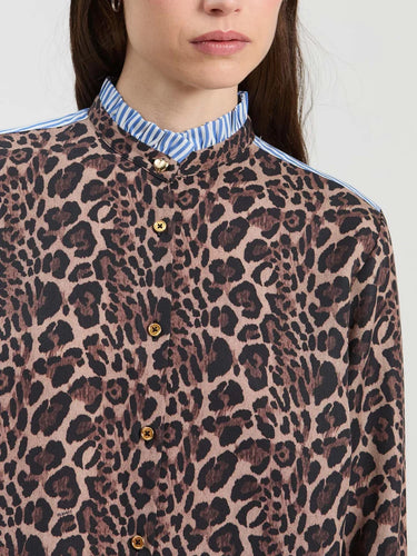 Print Oxford Trim Shirt