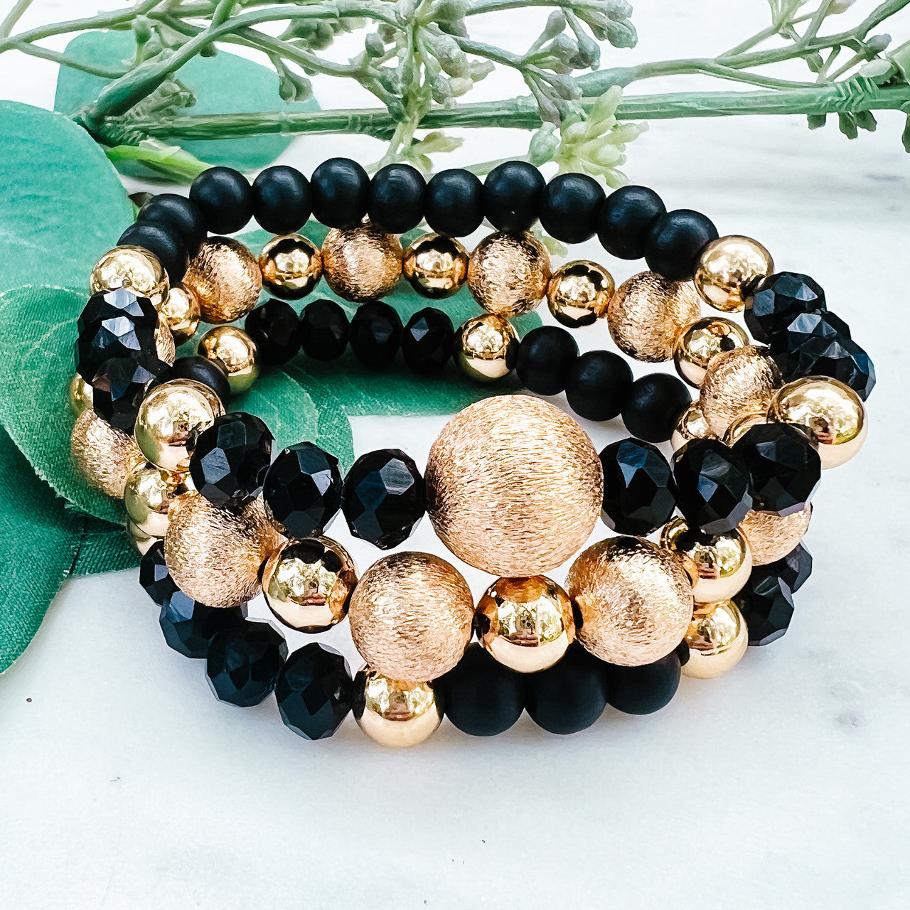 3-Stack Beaded Bracelet Set