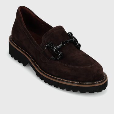 Zimmy Bit Lug Sole Suede Loafer