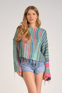 Sweater with fringe on on sale bottom