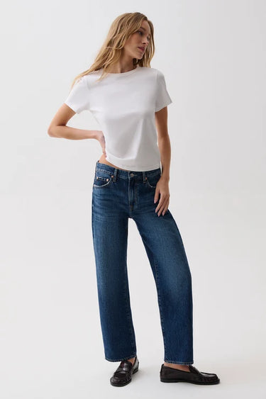 Lexi Mid Rise Bowed Straight Jean