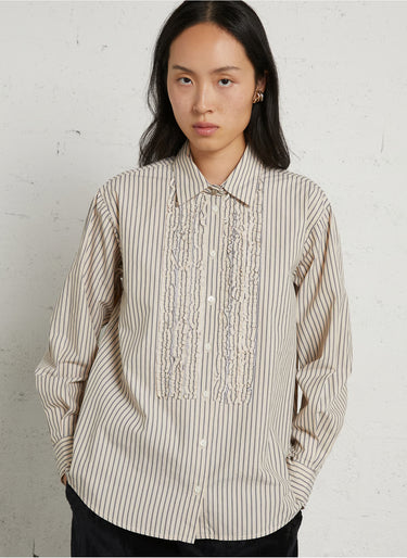 Castilana Tuxedo Ruffle Detail Blouse