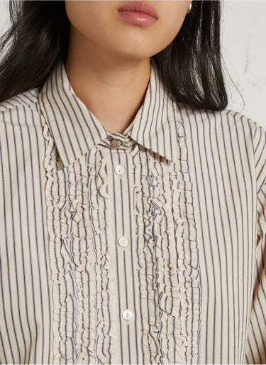 Castilana Tuxedo Ruffle Detail Blouse