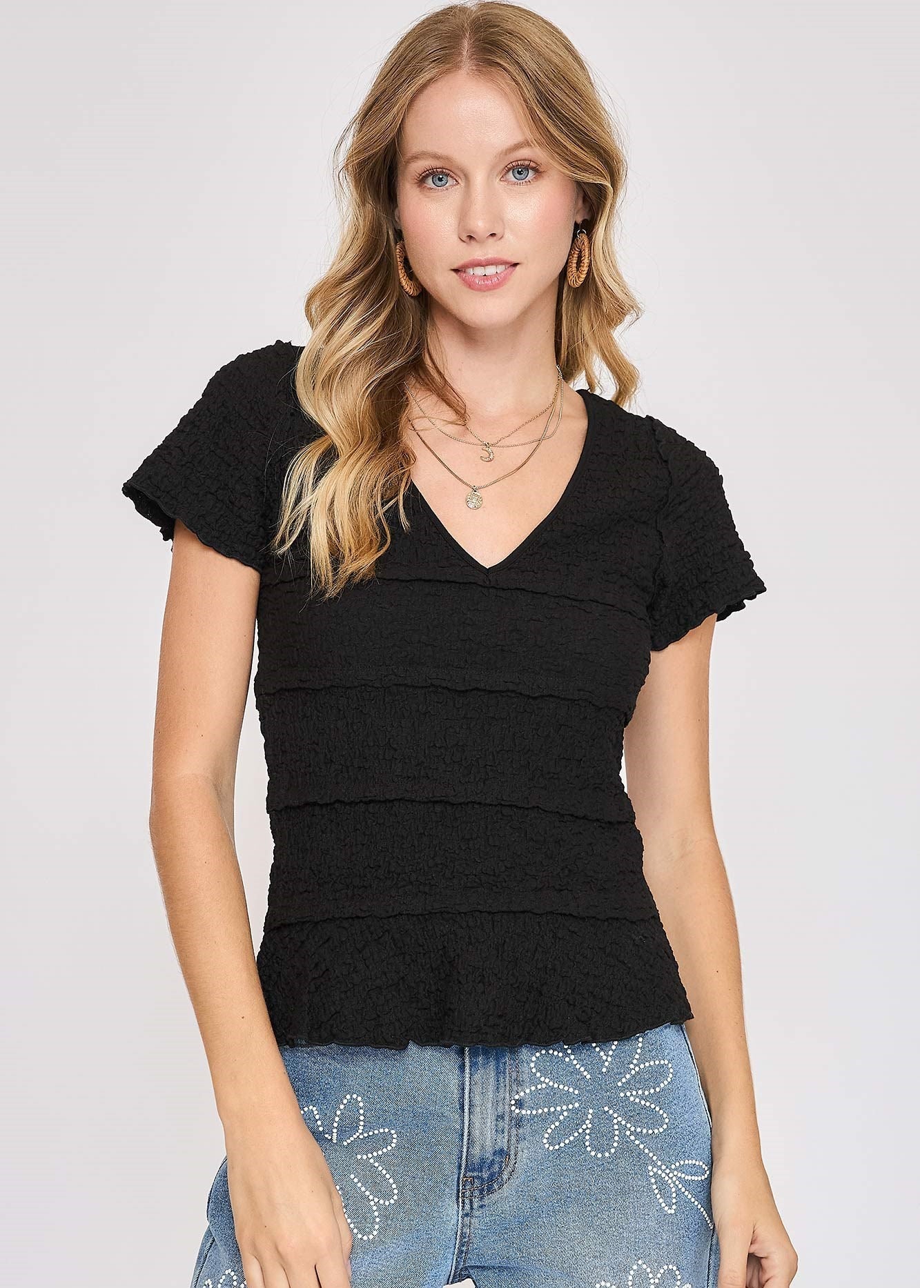 V-Neck Tiered Top