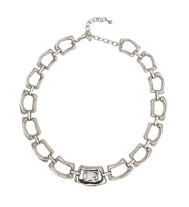 Open Link Choker Crystal Necklace