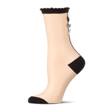 Load image into Gallery viewer, Triple Bow Sheer Sock
