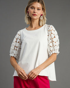 Lace Puff Sleeve Top