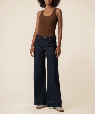 Maya High Rise Fab AB Wide Leg Bck Darts Wide Hem