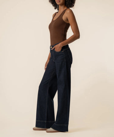 Maya High Rise Fab AB Wide Leg Bck Darts Wide Hem