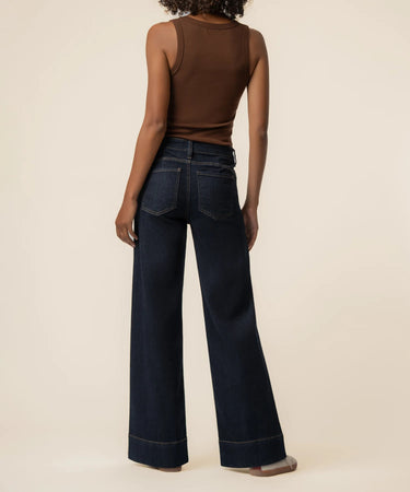 Maya High Rise Fab AB Wide Leg Bck Darts Wide Hem