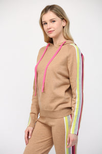 Contrast Stripe Hooded Jacket