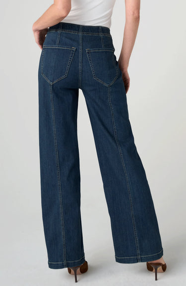 High Rise Pull-On Wide Leg with Seam Detail 32" Ins