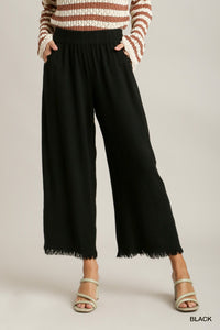 Frayed Hem Pull On Pant