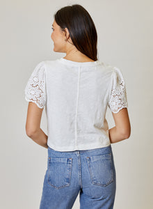 Eyelet Trim Tee