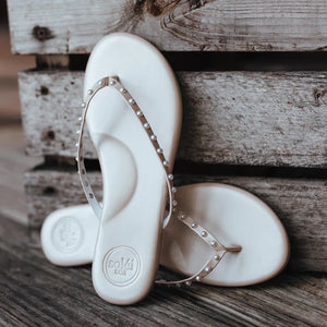 Thin Strap Pearl Flip Flop