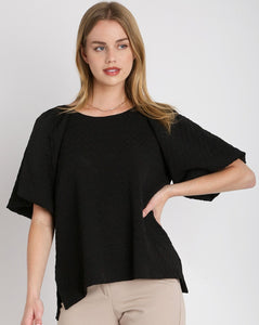 Jacquard Round Neck Top