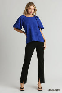 Jacquard Round Neck Top