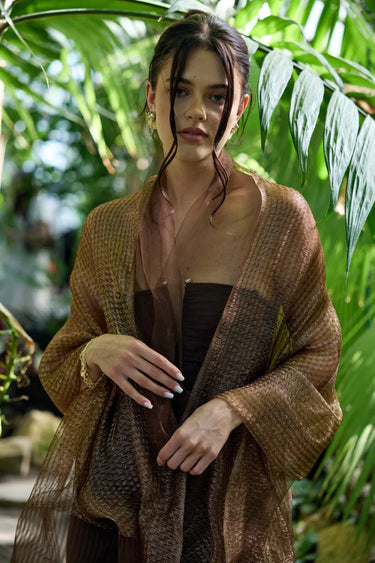 Striped Sparkle Sheer Social Wrap
