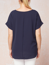 Load image into Gallery viewer, Roll Sleeve Top - NAVY

