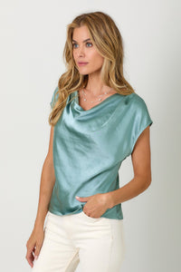 Satin Cowl Top