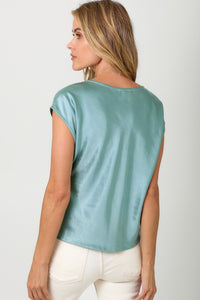 Satin Cowl Top