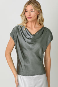 Satin Cowl Top