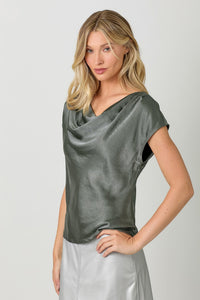 Satin Cowl Top