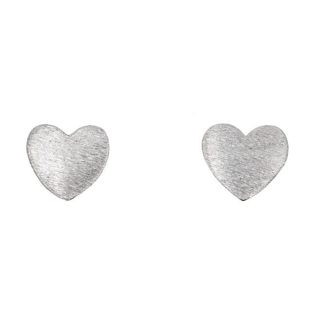 Brushed Heart Earring