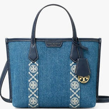 Load image into Gallery viewer, Perry Triple Compartment Denim Tote
