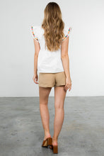 Load image into Gallery viewer, Embroidered Detail Ruffle Top
