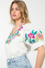 Load image into Gallery viewer, Embroidered V Neck Top
