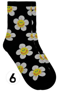 Crew Smile Flower Socks