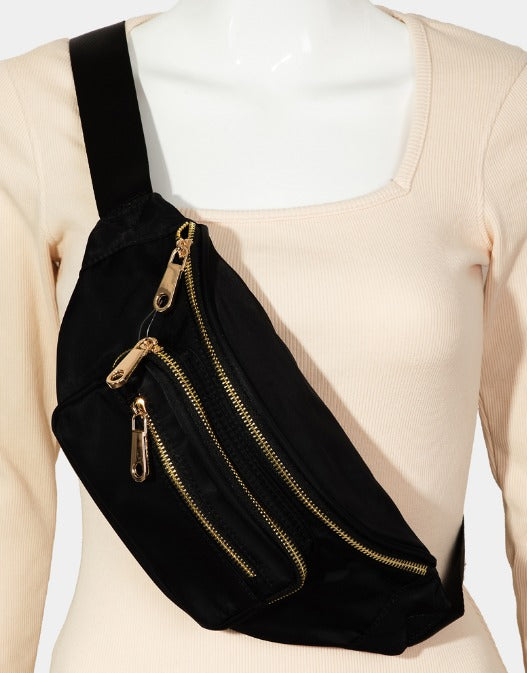 Triple Pocket Nylon Fanny Pack