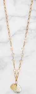 Coin Pendant On Long Necklace