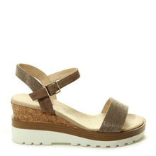 Load image into Gallery viewer, White Bottom Cork Wedge Sandal
