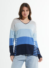 Load image into Gallery viewer, Varied Stripe V Sweater
