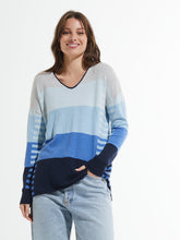 Load image into Gallery viewer, Varied Stripe V Sweater
