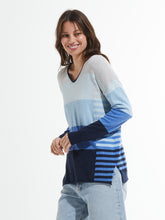 Load image into Gallery viewer, Varied Stripe V Sweater
