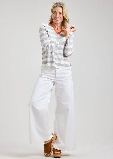 Stripe Henley Swater