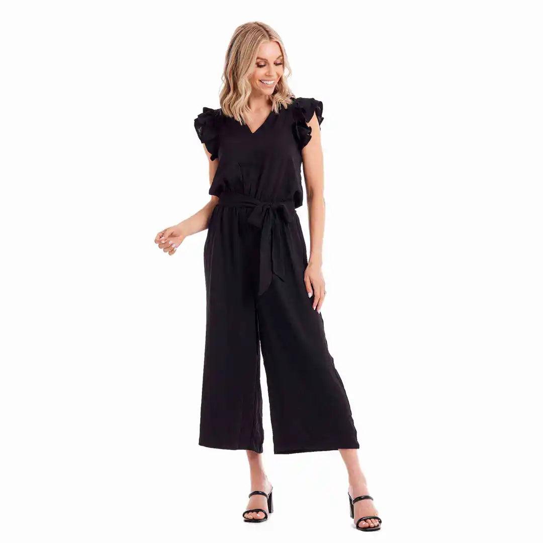 Amethyst Flutter Sleeve Jumpsuit